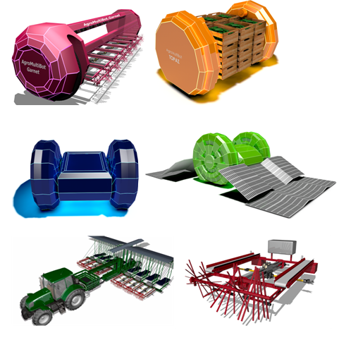 Мультиагентная группа мобильных роботов с интеллектуальным управлением для выполнения агротехнических операций по возделыванию и уборке урожая плодоовощных культур открытого грунта