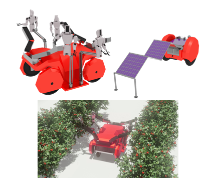 Мультиагентный робототехнический комплекс для уборки яблок  